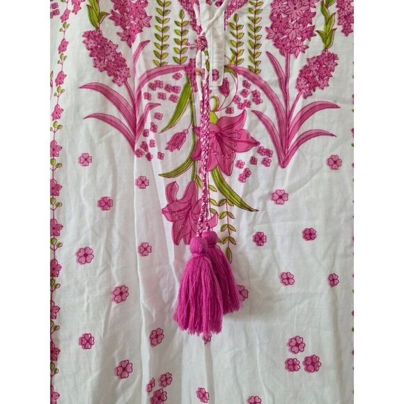 Islapayal pink floral tassel midi dress M - Picture 7 of 10